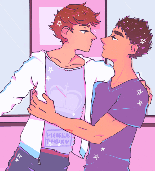 dontperishyet: The lovely piece I commissioned from @i-sabellas for my IwaOi Dance Au fic, After-Hou