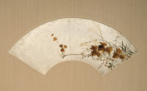 slam-asian: Autumn Leaves and Grasses (Akikusa zu urushi-e senmen), Shibata Zeshin, mid-19th century