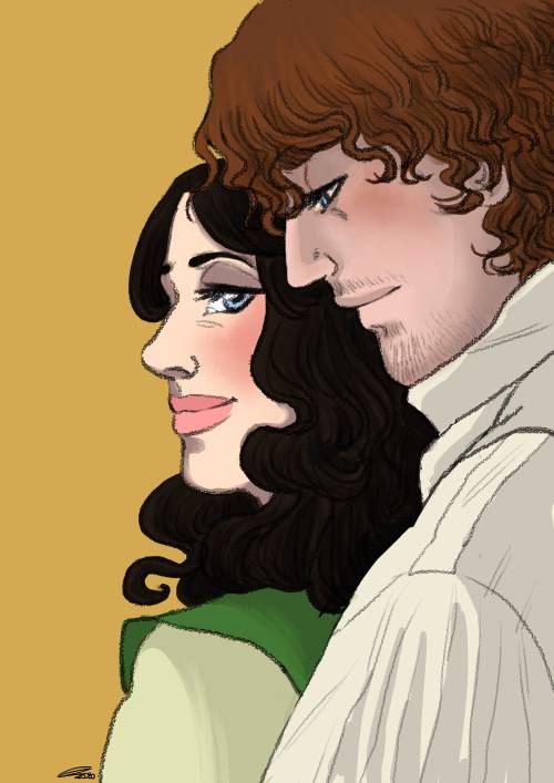 First couple of the 4 ships challenge : Claire and Jamie from OutlanderOutlander © Diana GabaldonFan