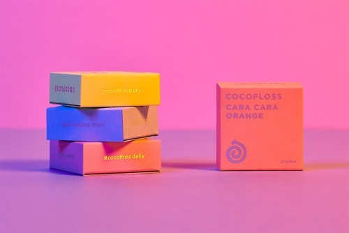 Fancy dental floss brand package design by Anagrama 