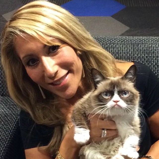 The queens of @QVC: @LoriGreiner and @realgrumpycat