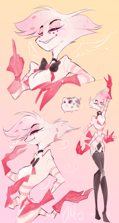 Angel Dust from Hazbin Hotel  * hes my Fave** these are just some warm sketches to get comfortable w