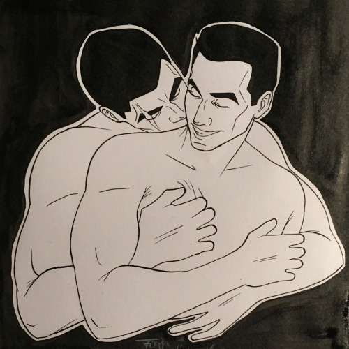 sweetfinjadrawings:Inktober 12: Wolffe and Echo fluff, some fluff I really adored. I really love rar