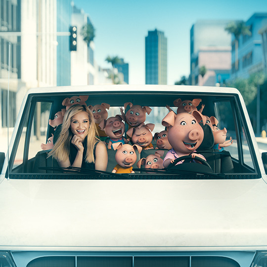 singmovie:  For the first time ever, the lead cast of Sing shares the stage with