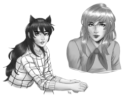 pkgymno:  I tried some semi-realistic monochrome inspired from irl models and some doodles Bon did some time ago c: