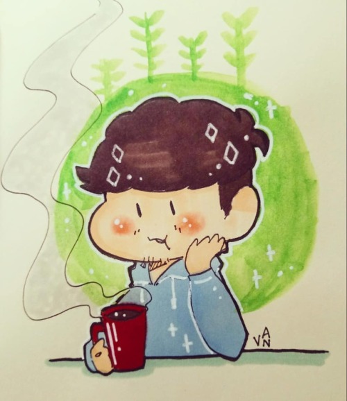 van-arts:Old doodle of our tremendous coffee admirer ☕Kyooot…