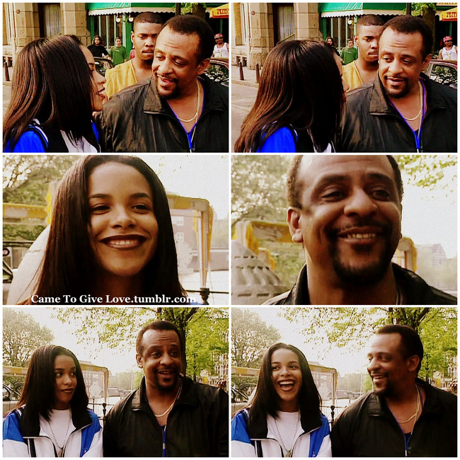 Came To Give Love — Aaliyah & her dad Michael being interviewed while...