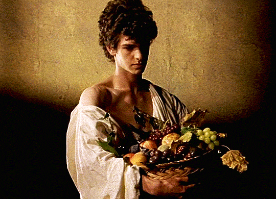 fruitblr:ANDREW GARFIELDas Caravaggio’s “Boy with Fruit” in Simon Schama’s