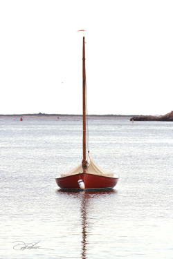 thefullerview:  Red Sailboat, Westport Harbor