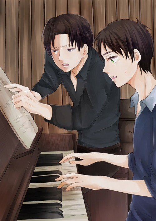 korotora:  Levi Private Piano Lesson [no , you wrong . look at the piano score carefully eren] [y-ye