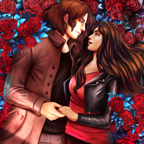 lineartsy: Vampire Academy commission I did for Beacon Book Box! ❤ I love painting roses xDThis is R