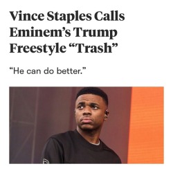 goldensweetcheeks: blvckgeezus:   56blogsstillcrazy: PROTECT VINCE STAPLES AT ALL COST  I swear Vince my nigga    He been that nigga ✊🏾 