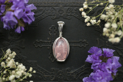 Beautiful shimmery rose quartz pendants in sterling silver handmade by me.Available at my Etsy Shop 