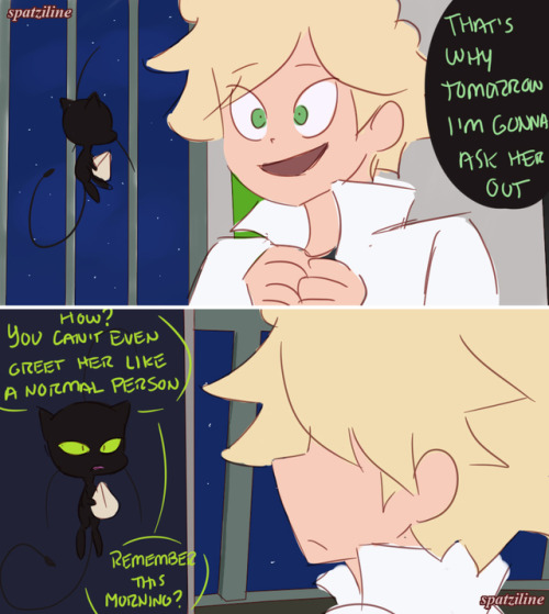 spatziline:Greet like a normal person (Mari doesn’t know Adrien is Chat)PatreonRedbubble: Spatziline