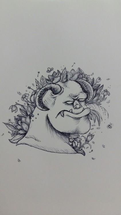 He&rsquo;s allergic to flowers&hellip; Inktober 2015.