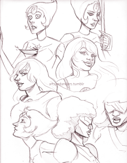 artsandantlers:  Crystal Gem sketches from