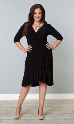 beautiful-real-women:  Whimsy Wrap Dress - Black