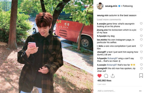 seungmin x instagramclick for higher qualitychan minho changbin hyunjin felix jeongin