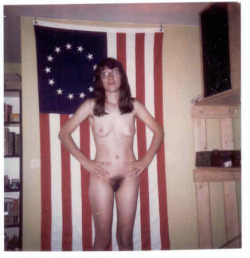 Mary Hoyda of New York in a patriotic pose from the past. Make