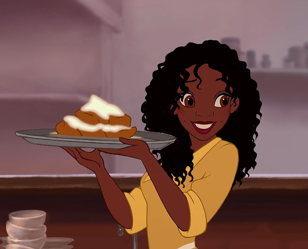 buzzfeed:  Princess Tiana is the only Disney Princess with all of her hair tied back