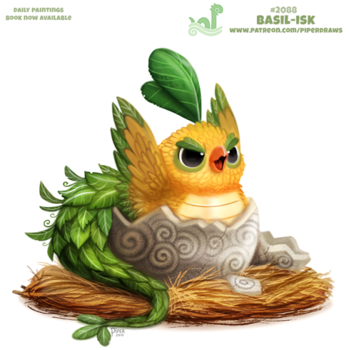 XXX cryptid-creations:  Daily Paint 2088. Basil-isk photo