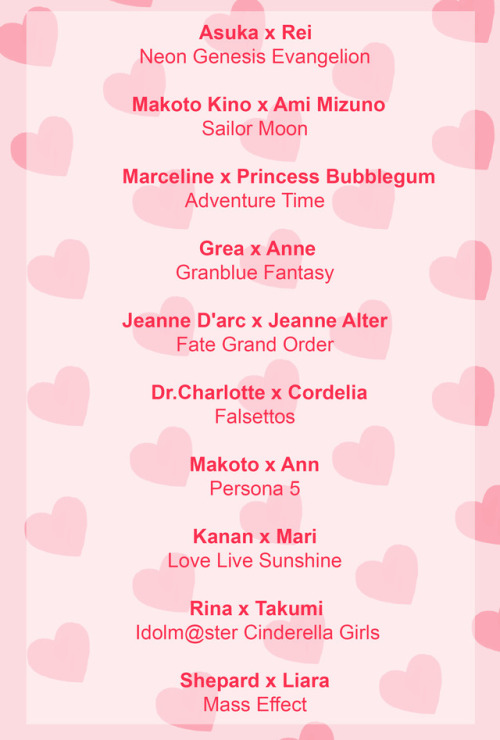 Here is the list of couples featured in the zine! Pre order here: http://girlslovezine.storenvy.com/