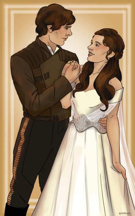 stitchyarts: Han and Leia wedding commission for @lifeofaclashynote !