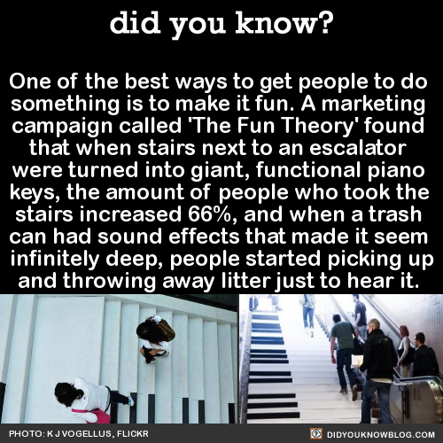 did-you-kno:  One of the best ways to get people to do  something is to make it fun.