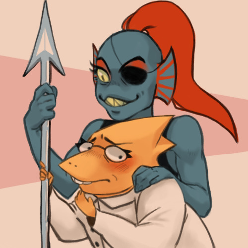 aaddoogga: @whitemalepyro undyne and alphys…. hanging out i guess