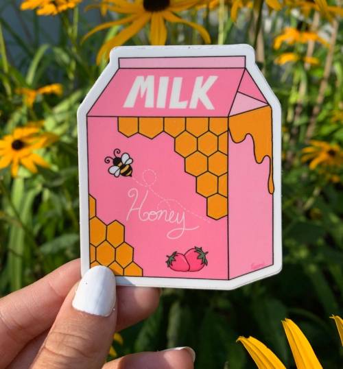 Strawberry Milk Sticker //ArtwithNaomi
