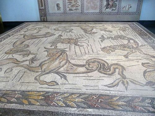 romegreeceart:Palazzo Massimo - pavement mosaic of Villa BaccanoAs mentioned earlier the villa was l