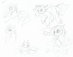 Random doodles.Made some kind of fish pony and a hippocampus (and a random frog?) I really like the fish pony &gt;w&gt; I think i might add her in if i can get her look tweaked. Not really sure what to make for her hoofs?