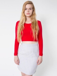 americanapparel:  The Houndstooth Pencil Skirt worn by Caroline.