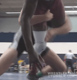 jkstrapme:  Double leg takedown…to your balls. Ouch, adjust and get back in there. 
