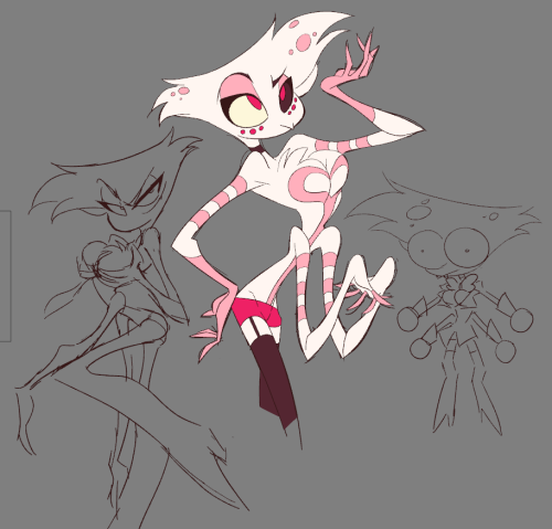 hellloooo!here to drop in some doodles of my fav Hazbin Hotel character, Spider Boobs McGee!hope u e