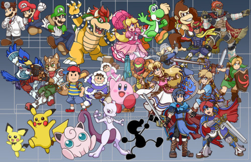 yoshimars: Got all the Melee Characters done! So here’s my Chibi Smash Bros Melee print! Find me on 