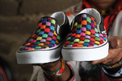 vansgirls:  Possibly one of the coolest Vault collabs we’ve ever done: the Vans x Huichol Capsule. The Huichol tribe lives primarily in the mountainous Jalisco and Nayarit regions of Mexico, and are known for their immediately identifiable art, which