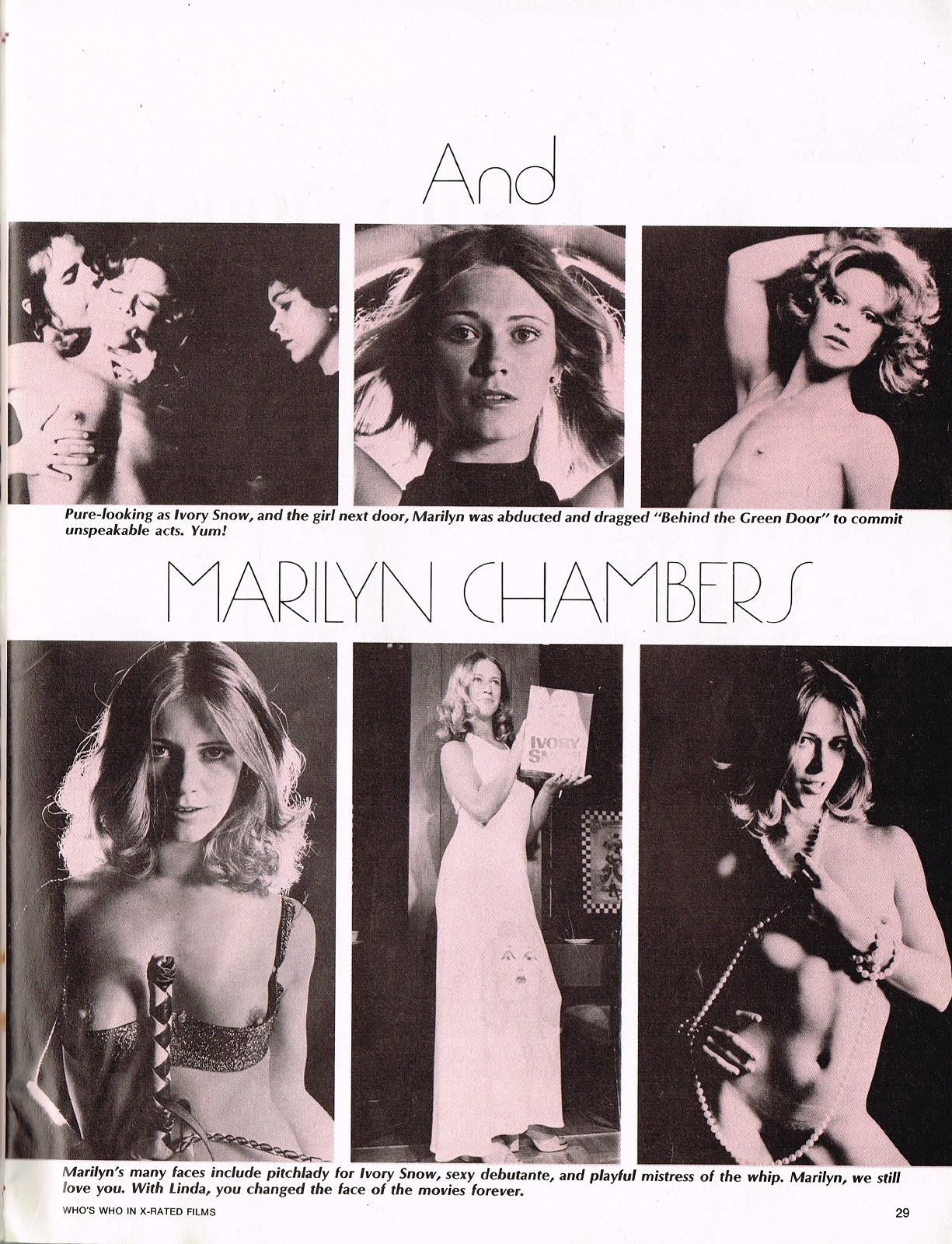 Who&rsquo;s Who in X-Rated Cinema, 1977 Visit Private Chambers: The Marilyn Chambers