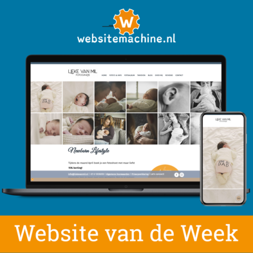 Sinds kort maak je ook fotoalbums met de Websitemachine. Professioneel fotograaf Lieke van Mil Fotografie heeft daar als eerste een prachtige portfoliowebsite mee ingericht: www.liekevanmil.nl