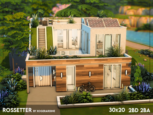  Rossetter (NO CC) I got this inspo from Pinterest, it was a super modern, eco looking house and I w