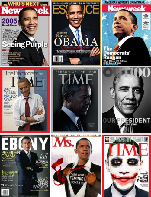 goodnessgabriela: cinexphile: Collection of magazine covers featuring Barack Obama Bottom left tho