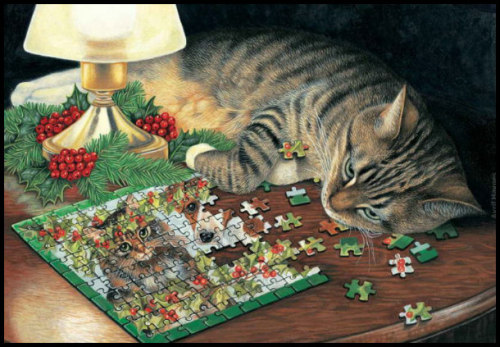 glamboyl:The Purring Puzzler traditional art by Avril Haynes.