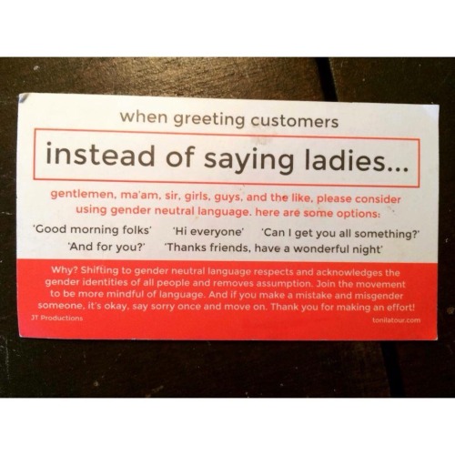 bklynboihood:  Literally please everyone start doing doing this. Getting called “ladies”