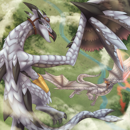raethalis: Victor and Kudora flying through the air together~  &lt;3 Gorgeous artwork I commissione