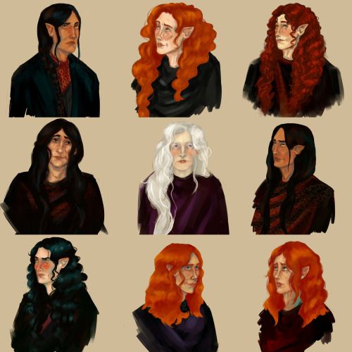 Fëanorian portraits.Fëanor and NerdanelMaedhros and MaglorCelegorm and CurufinCaranthirAmbarussarKo-