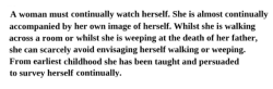 soracities:  “Male fantasies, male fantasies”1. John Berger, Ways of Seeing2. Adrienne Rich, Of Woman Born3. Susan Lee Bartky,   Femininity and Domination: Studies in the Phenomenology of Oppression  4. Theodora Hermes, “Reflections in Contemporary