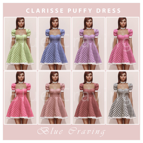 bluecravingcc:SIMS 4 CC - CLARISSE PUFFY DRESS♥ DOWNLOAD ♥ Public released——————– TOU ————————–Do no