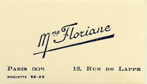 Calling cards of Parisian Prostitutes1925-35