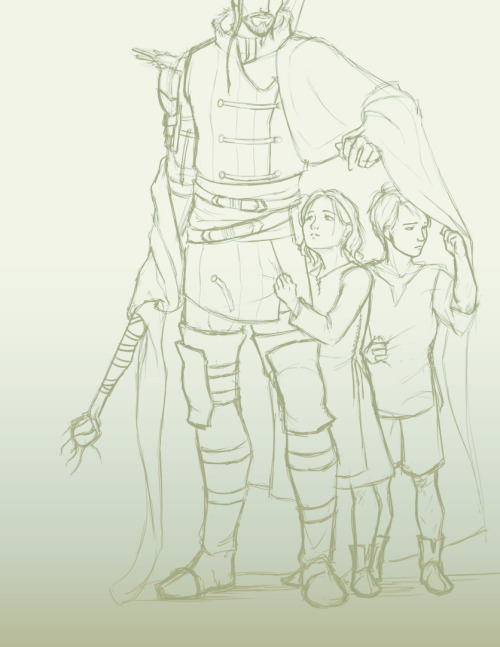 spicyshimmy: arcaneidolriots: old sketches of the Hawke family when the kids were younger there are 