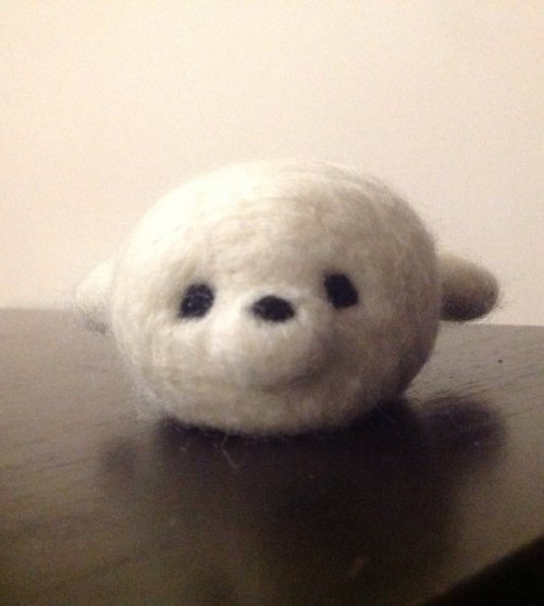 Porn photo needle felted baby seal!